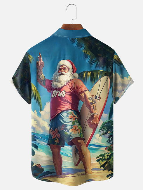 Men's Christmas Funny Graphic Short Sleeve Hawaiian Shirt